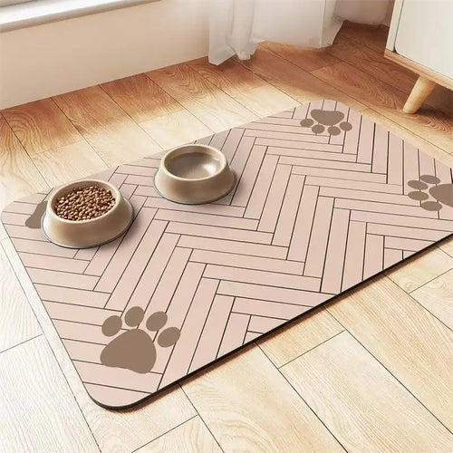 Winter Feeding Mat-Absorbent Pet Placemat for Food and Water Bowl with