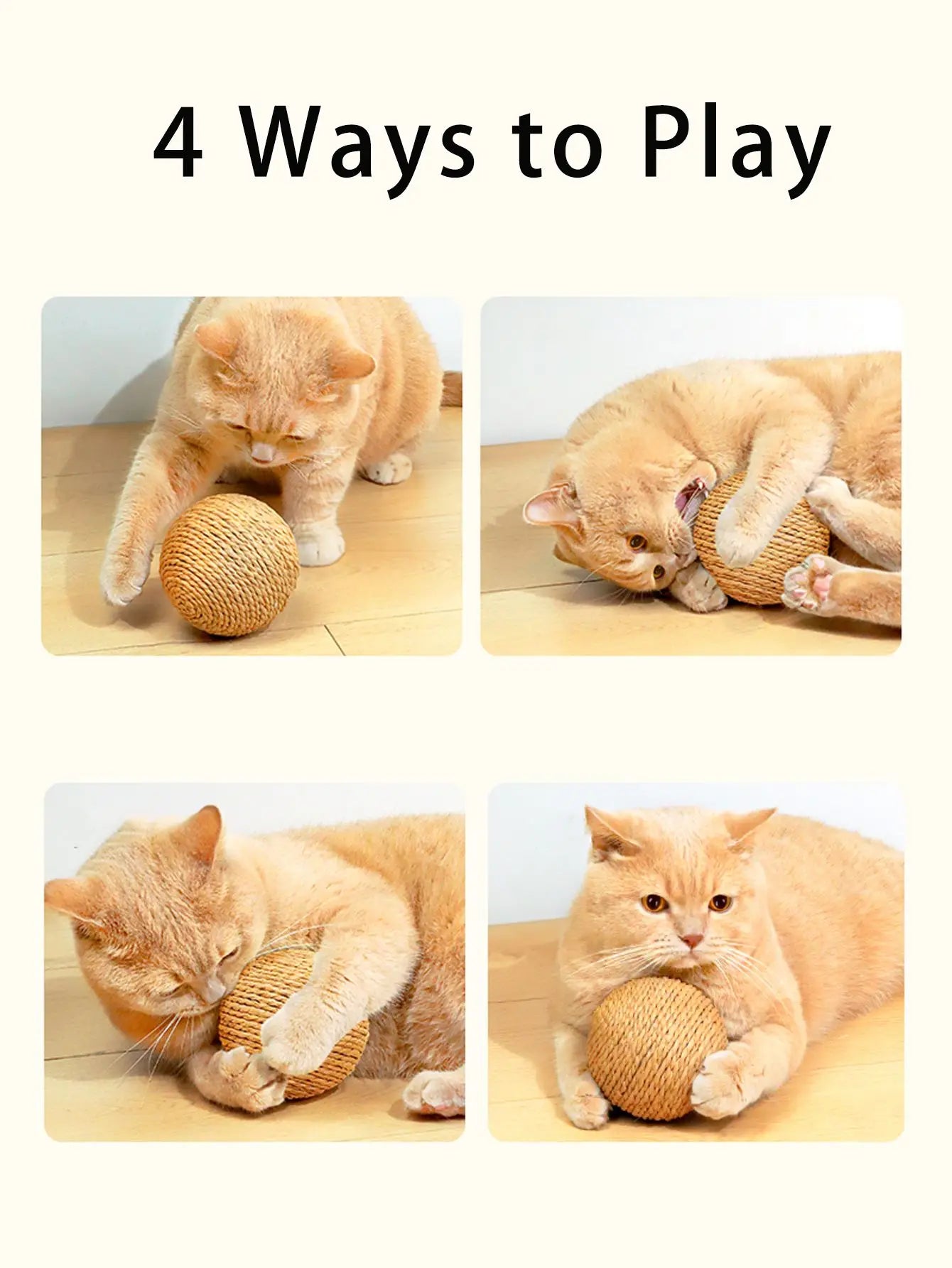 10CM Interactive Sisal Cat Scratching Ball Toy For Kitten Teeth