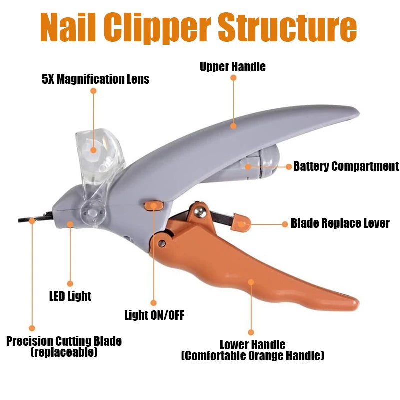1PC Pet Nail Clipper with LED Light Dog Cat Special Nail Clipper