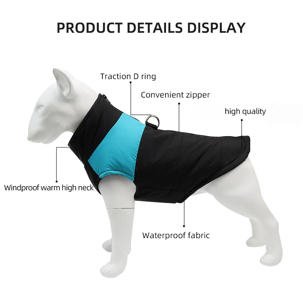 Winter Big Dog Clothes Waterproof Vest Jacket For Small Dogs Cats