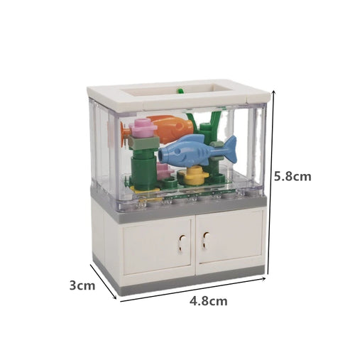 City Friends Fish Tank Building Blocks MOC Assemble Toys ClownFish