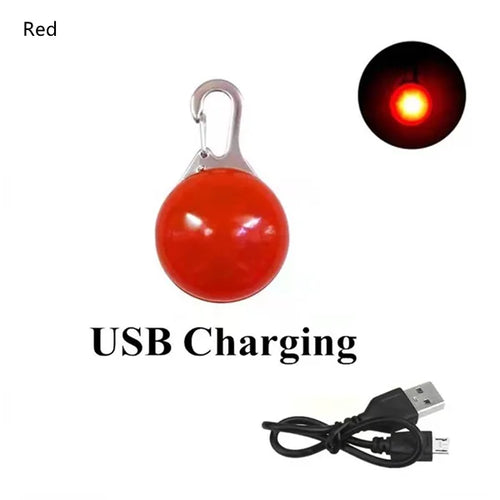 Led Dogs Collars Pendant Rechargeable Pet Usb Luminous Collar Pendant