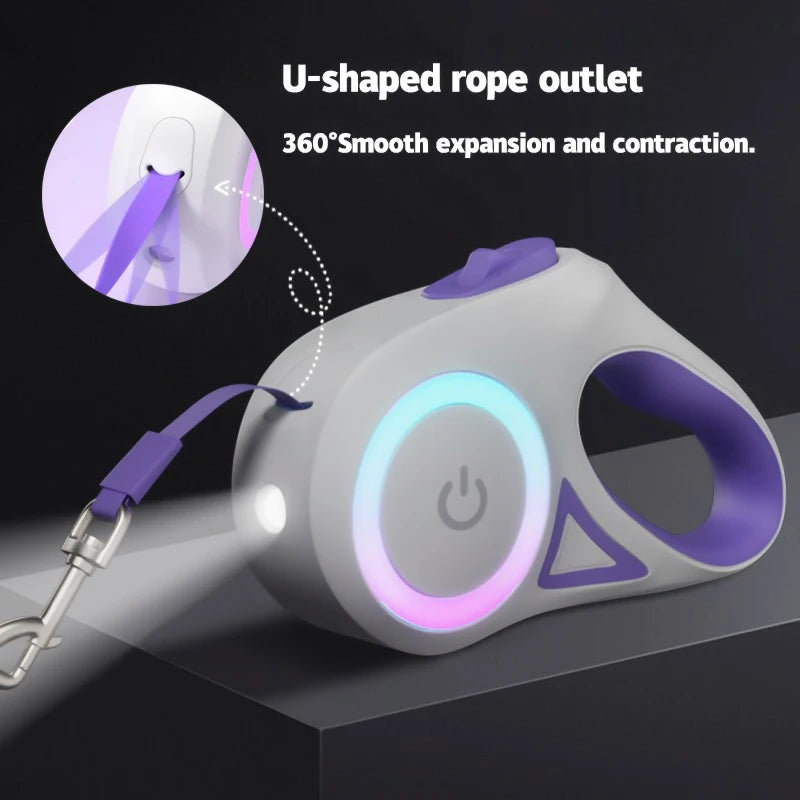 LED Retractable Dog Leash with light for Puppies Small Medium big Dogs