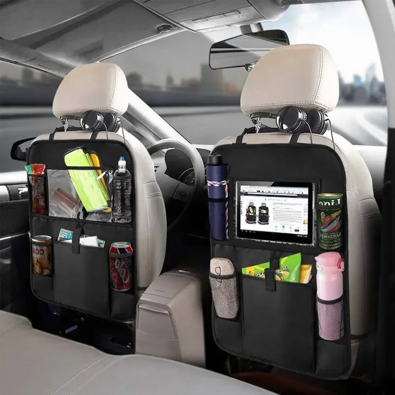 Car Backseat Organizer with Tablet Holder - Multi-Pocket Storage &