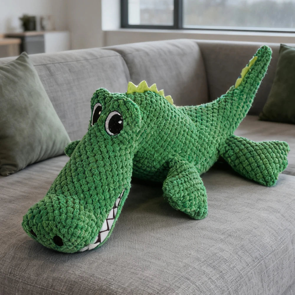 Pet Chew-Resistant Plush Interactive Toy with Sound, Dinosaur Shape,