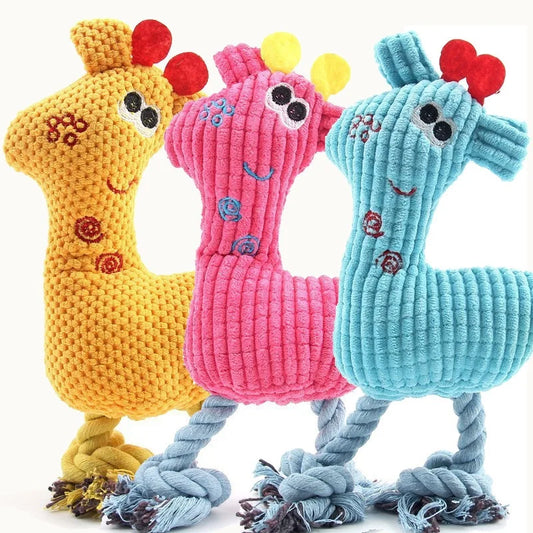 New Interactive Dogs Plush Toy Indoor Chewy Resistant Fleece Squeak