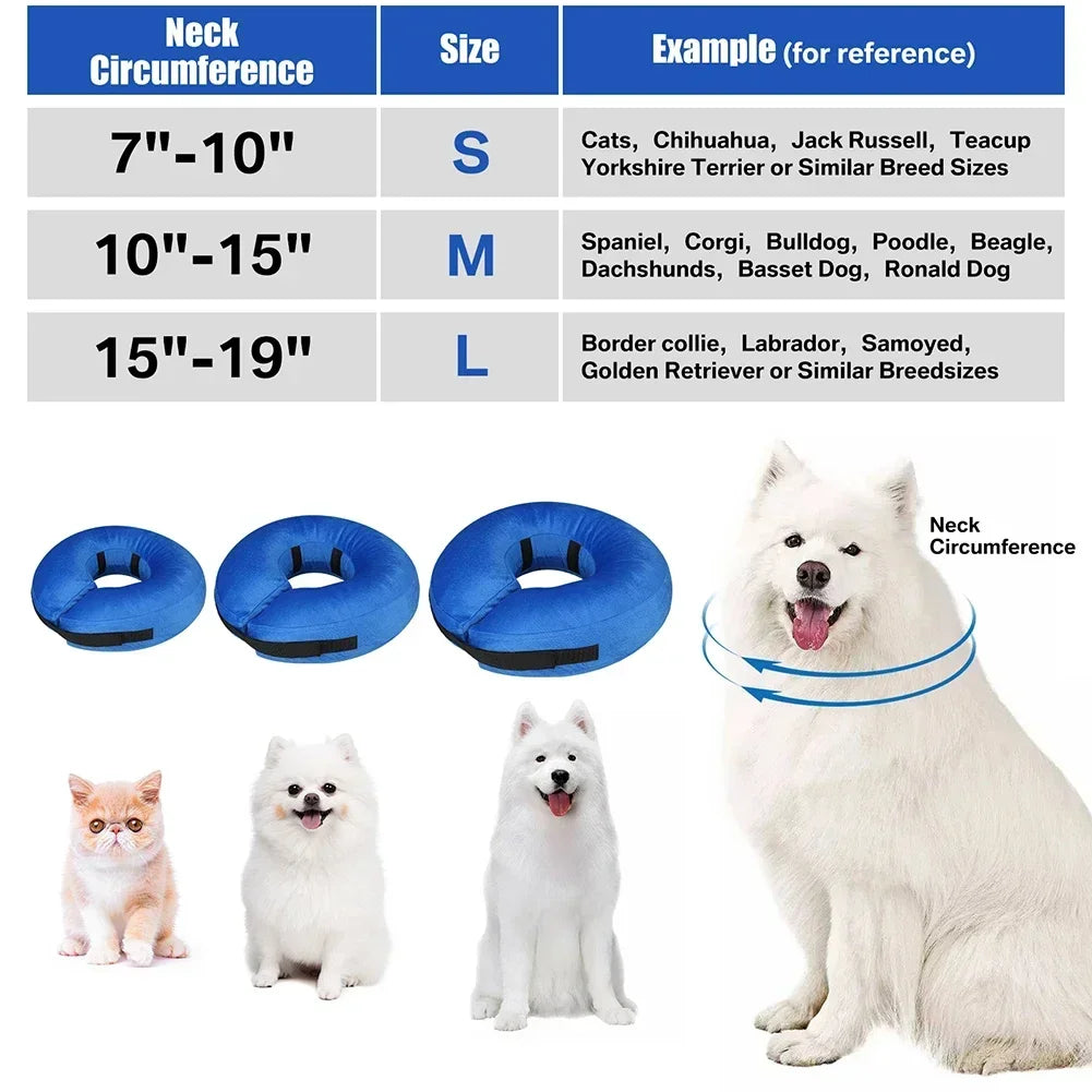 Dog Cones After Surgery, Protective Inflatable Dog Collar Pet Recovery