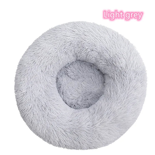 Super Soft Pet Cat Bed Plush Full Size Washable Calm Bed Donut Bed