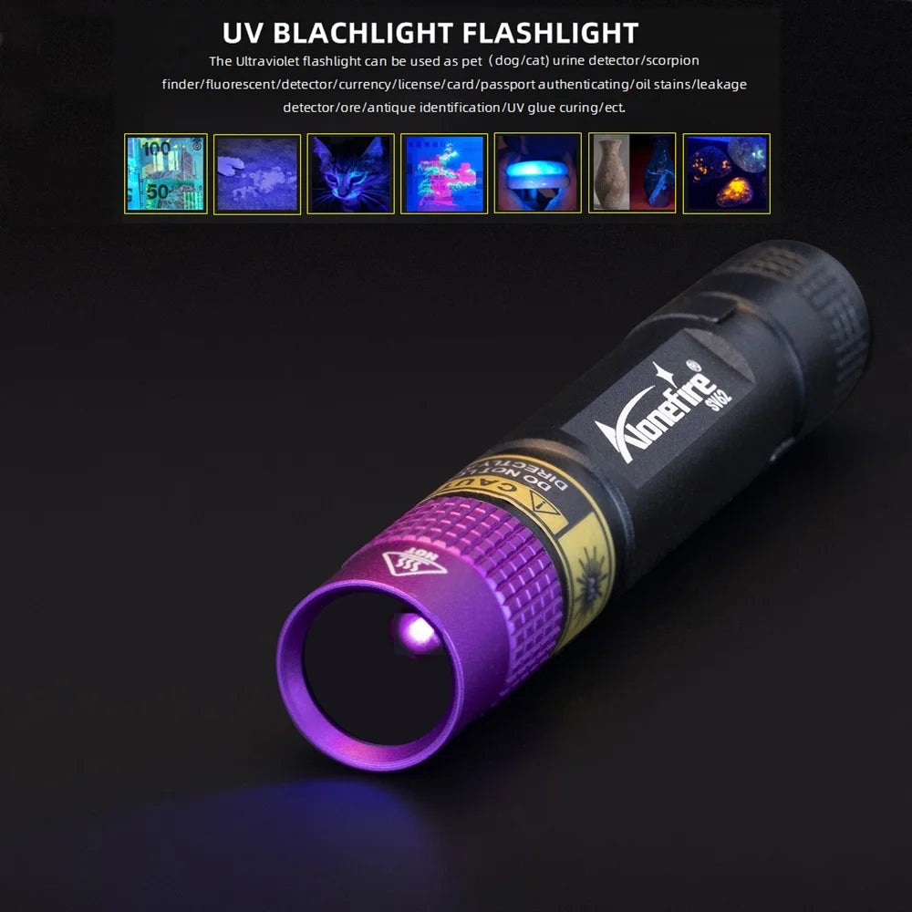 365/395nm Uv Flashlight Blacklight Mini Ultraviolet Torch Money Ore