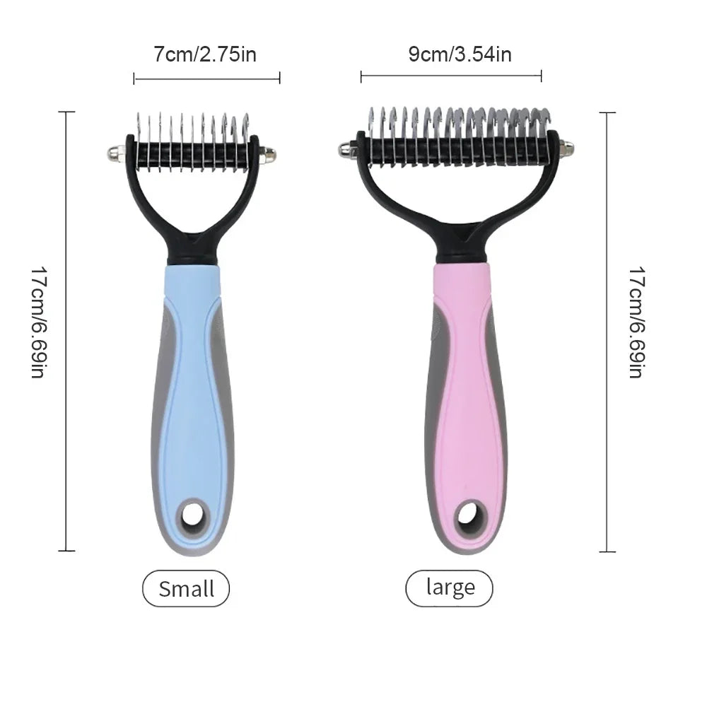 Cat Hair Removal Comb Dog Hair Removal Brush Stainless Steel Double