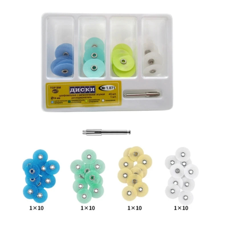 40Pcs/Box Dental Polishing Discs Holding Rod Mandrel Soflex Flexi Disc