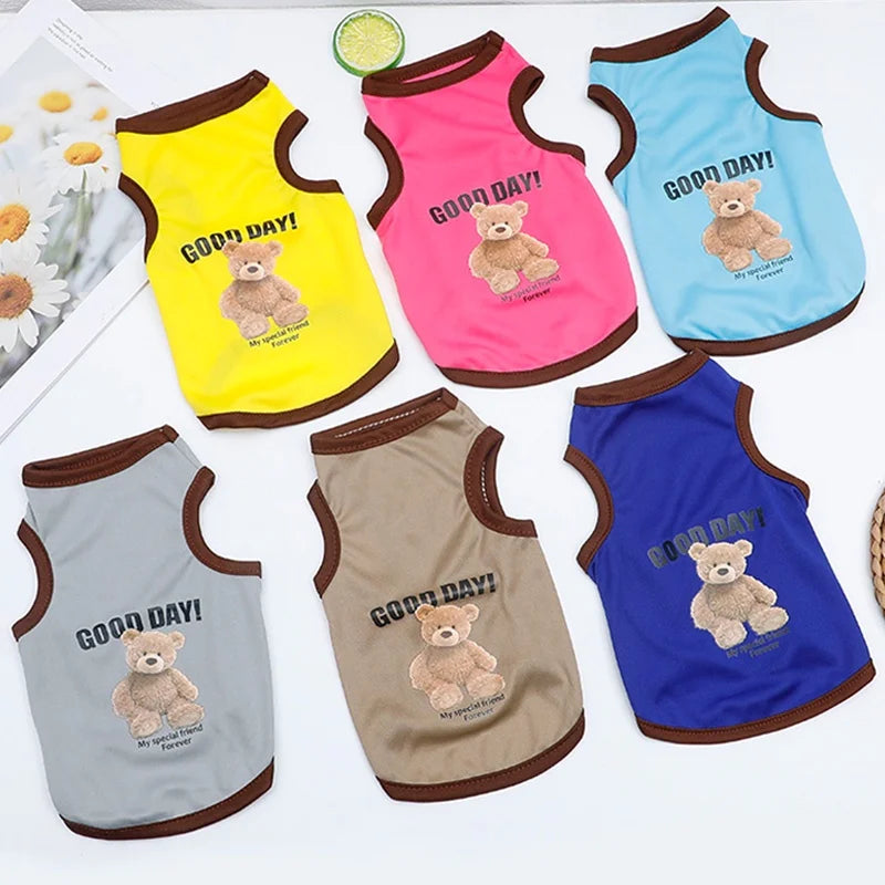 Cartoon Bear Dog Clothes Cute Cotton Dog Costume Pet T-shirt Cats Vest