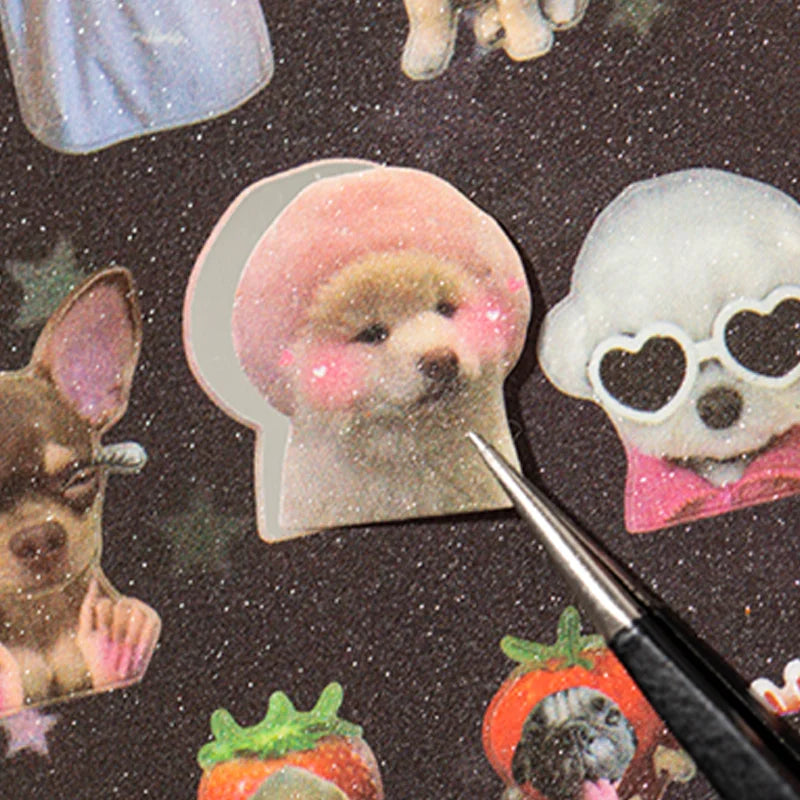 30pcs/bag Cute Pet Battle Cut-Out Coil Sticker Book DIY Handbook