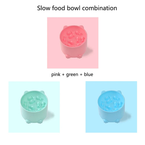Cat slow food bowl small cat and dog anti-choking bowl neck protection
