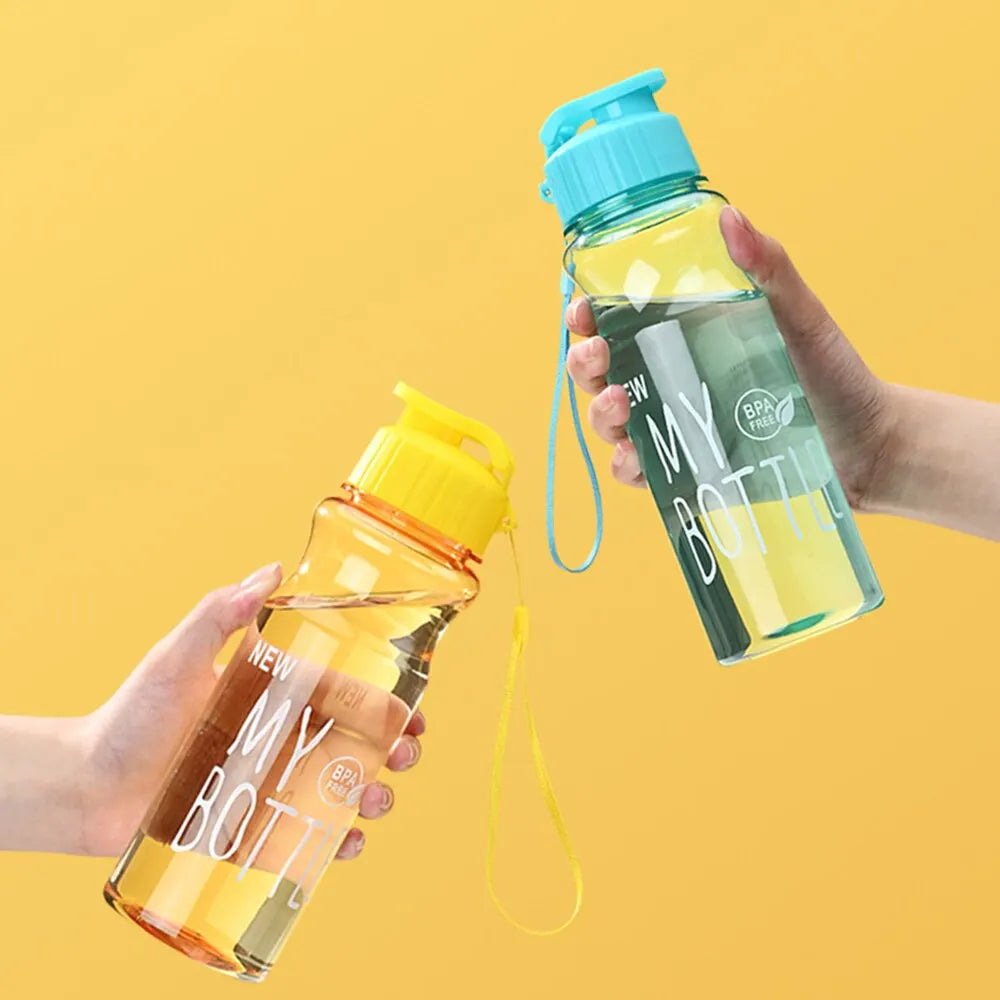 550ml Plastic Water Bottle Portable Sports Cup With Anti Drop Rope
