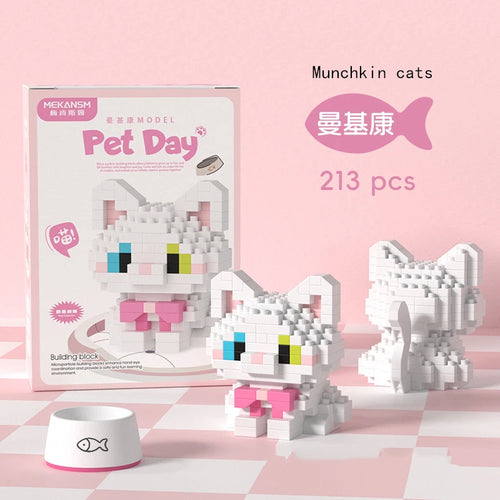 Mini Cute Pet Cat Series Cute Ragdoll Siamese Cat Brick Corgi Husky