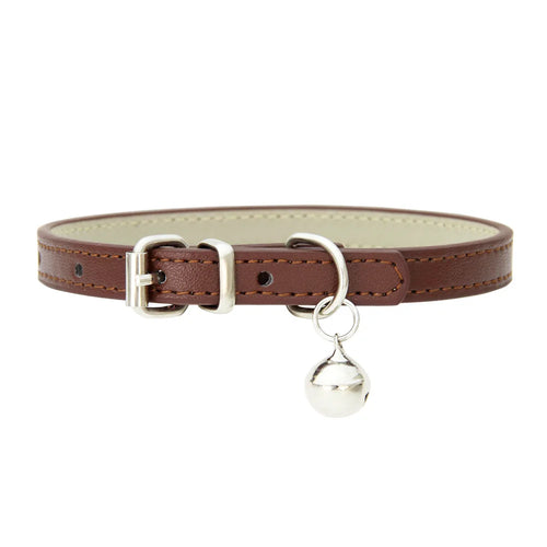 Adjustable PU Leather Cat Collar - Durable, Stylish Pet Collar with