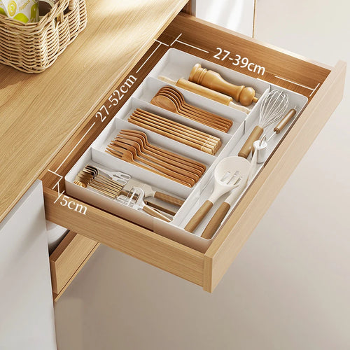 Expandable Drawer Organizer Versatile Adjustable Organizer Cutlery