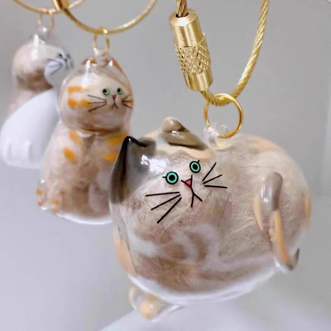 Cat Fur Memorial Charm Resin Keepsake Capsule for Pet Hair Portable