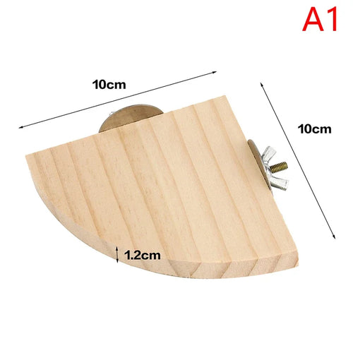 1Pc Pet Bird Parrot Wood Platform Stand Rack Toy Hamster Branch