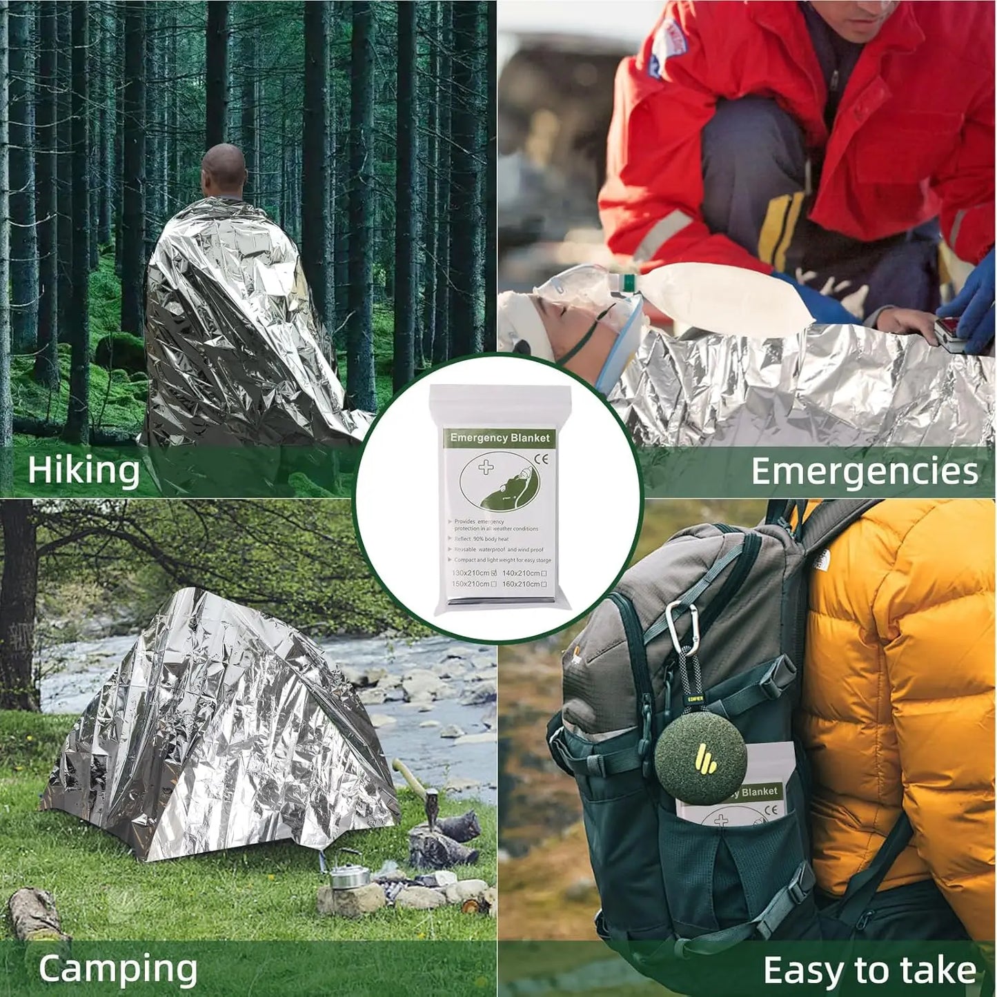 Outdoor Emergency Gold-Sliver Survival Blanket Waterproof  Curtain