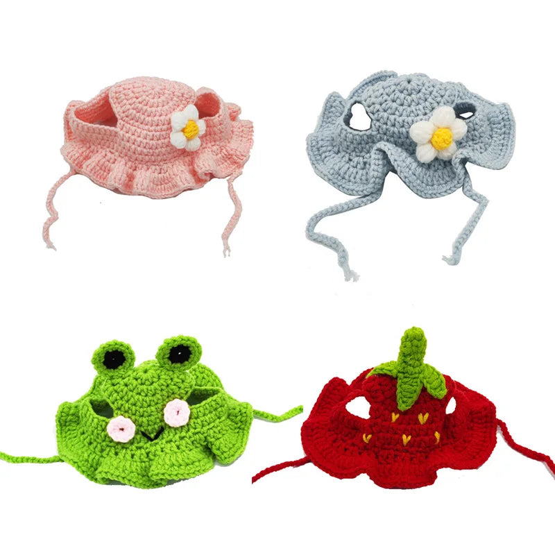 Autumn Winter Cat Hat Elastic Cute Refined Pet Hat Puppy Kittens