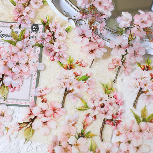 20pcs PET Floral Stickers Hand Account Collage PET Stickers for