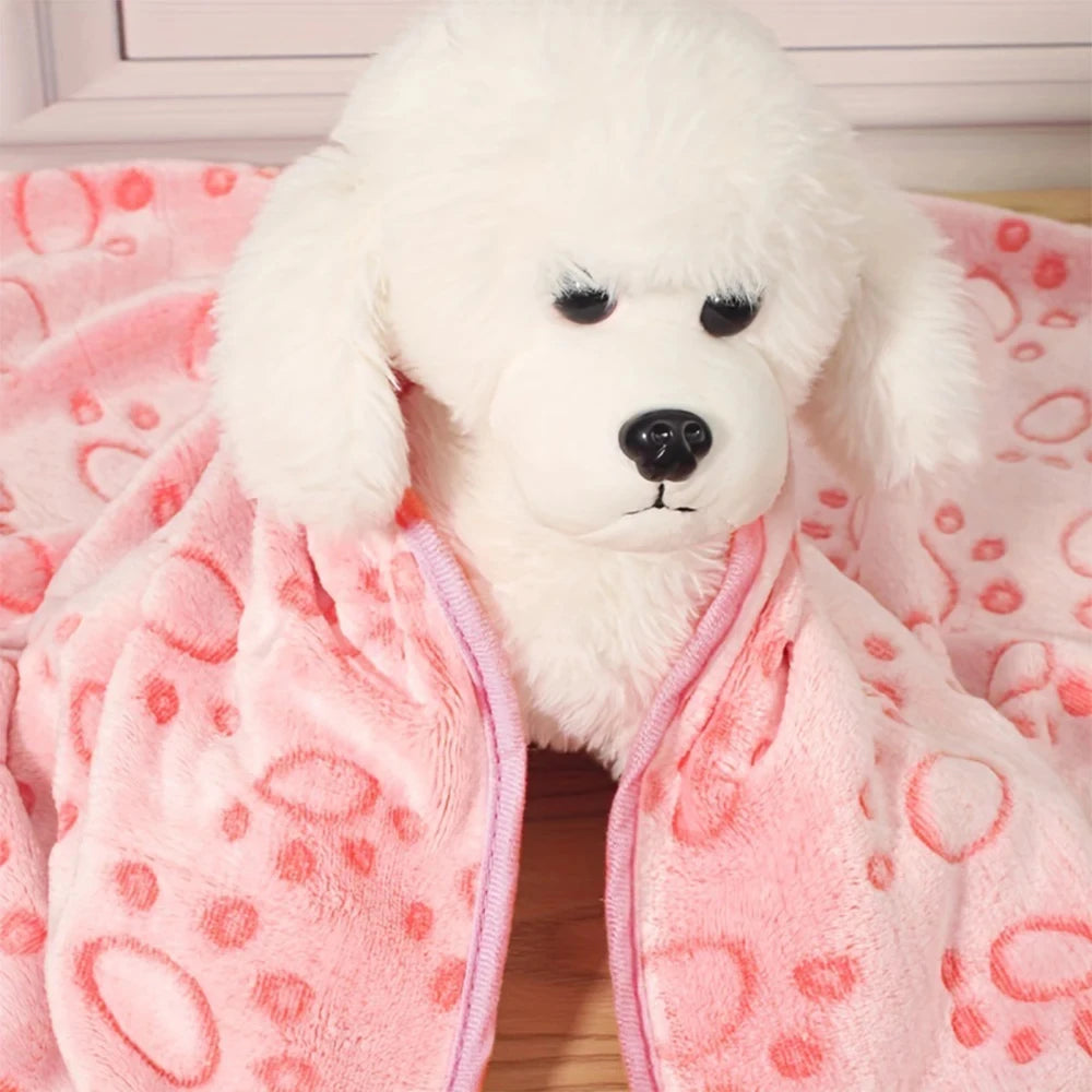 Pet Blanket,Soft Fluffy,High Quality,Cute Paw Print Dog Blanket,Pet