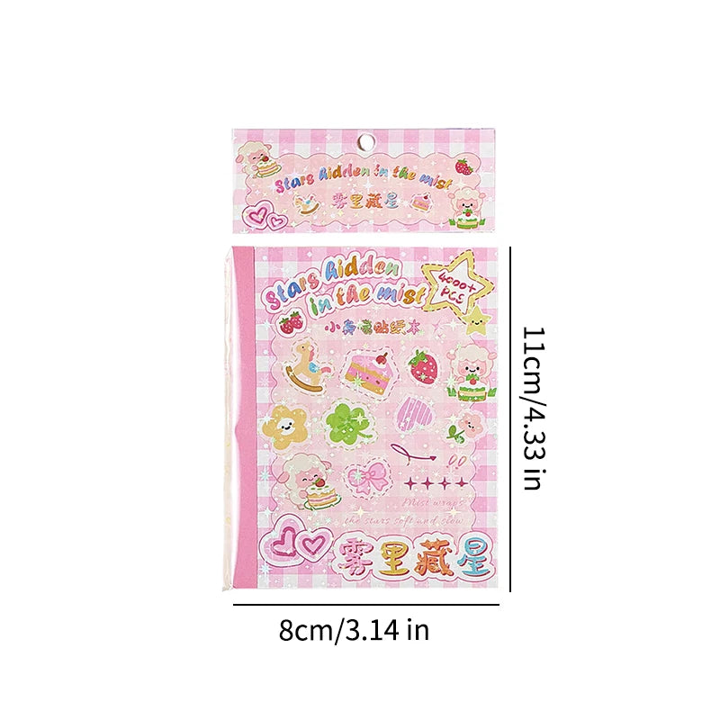 32Pcs Cute Cartoon Small Label PET Stickers, Animal/Fruit Pattern, for