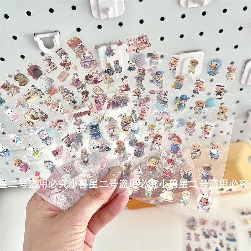 Sylvanian Families Stickers with Beautiful  Photo Cut Film PET