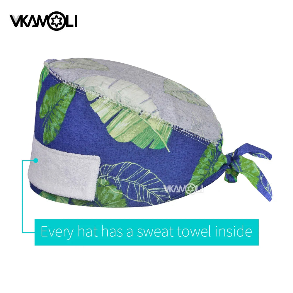 Cloud printing man and womens Scrubs Caps Pet Grooming Agency Work