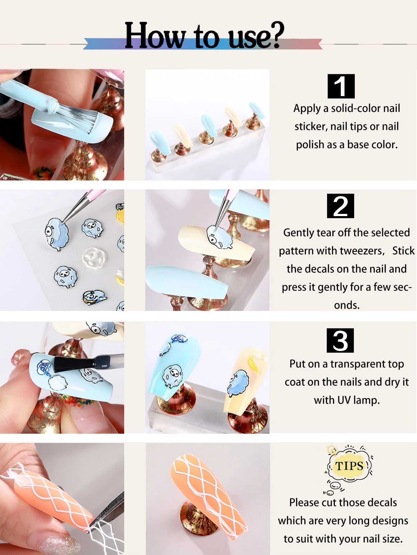 6/12/18/24/30 Sheets Bowknot Nail Stickers Cute Ribbon Design Self