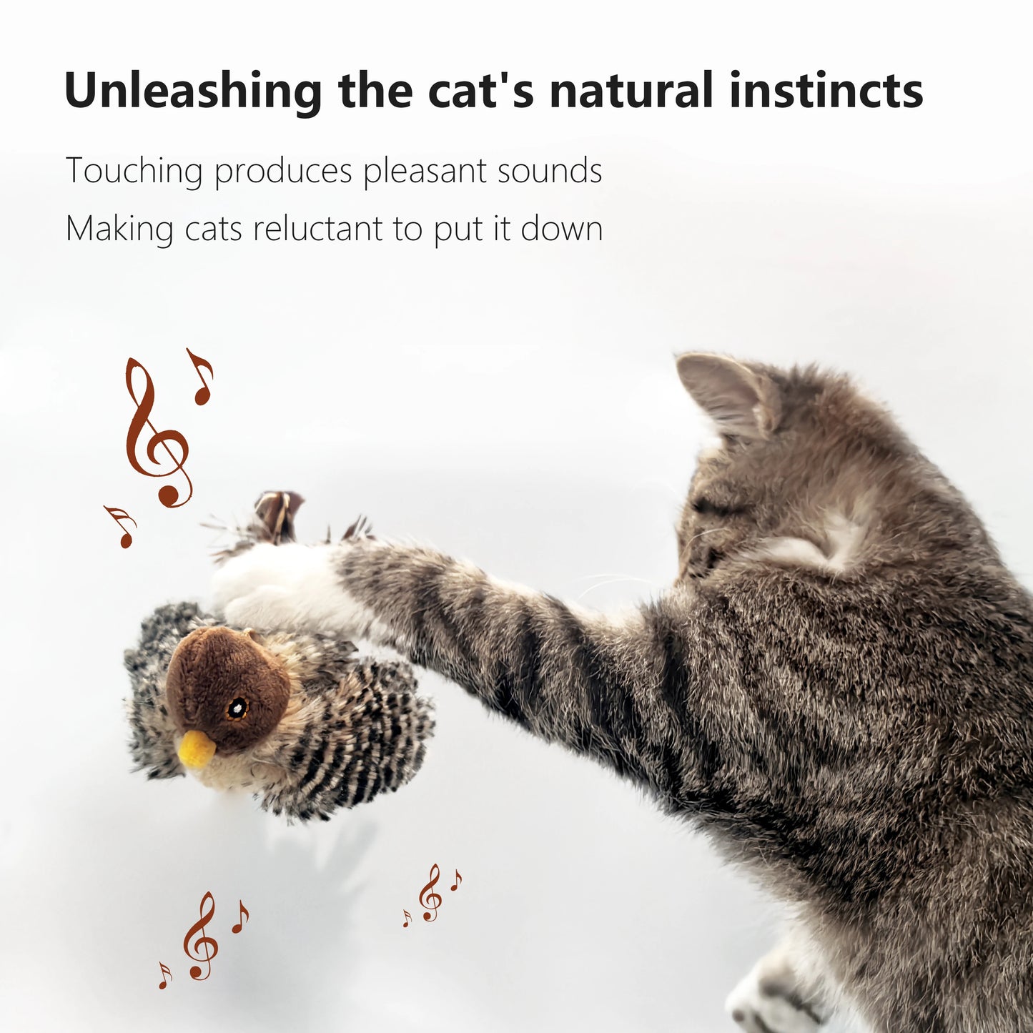 Interactive Cat Toys Electric Squeaky Simulation Bird Plush Cats Pets
