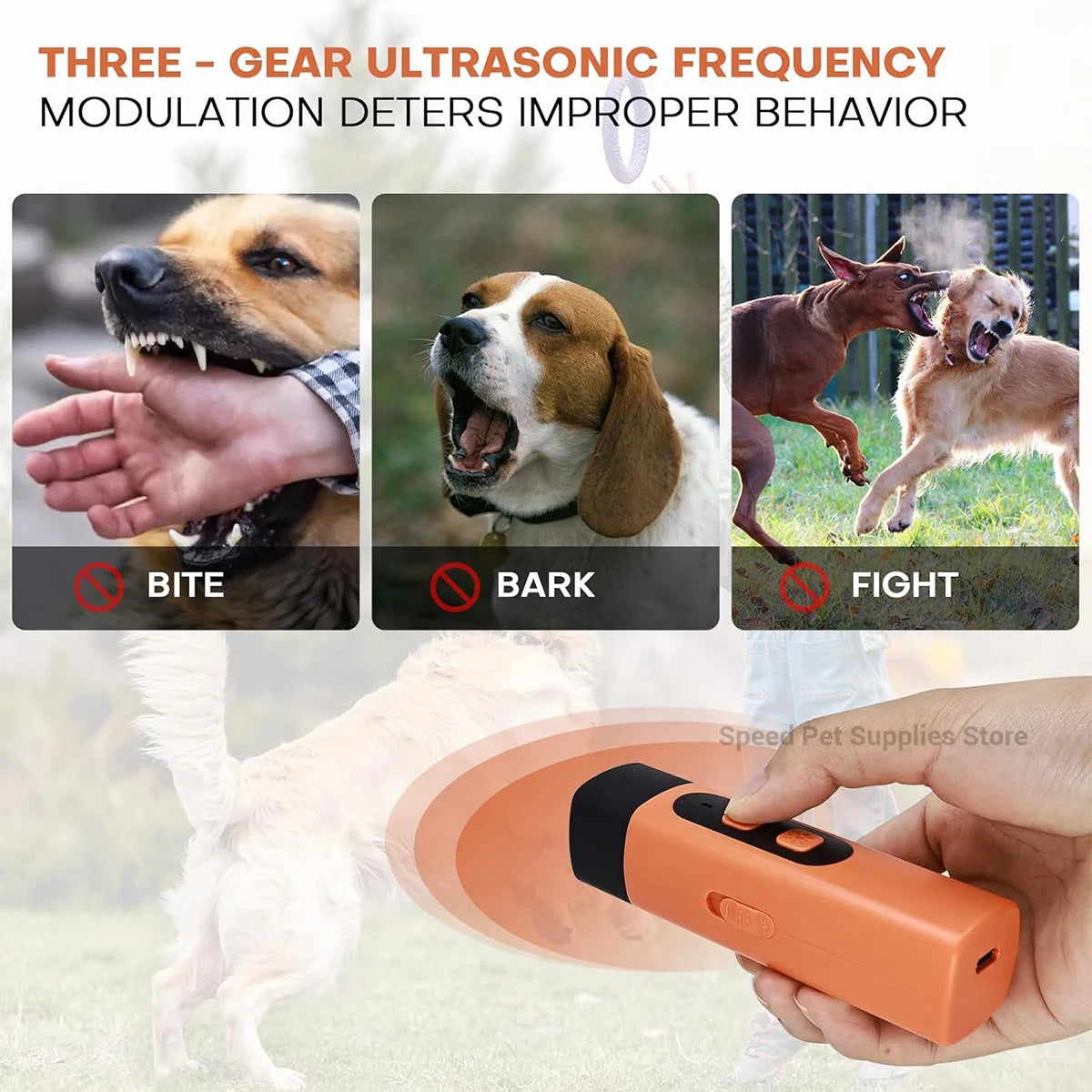 Ultrasonic stray dog repellent pet dog training device rechargeable