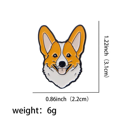Cute Family Pet Dog Enamel Pins German Shepherd Husky French Bulldog