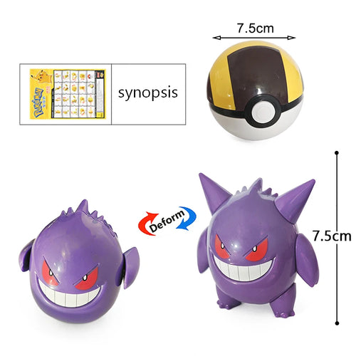 18 Styles Pokemon Anime Deformation Figures Pikachu Eevee Mewtwo