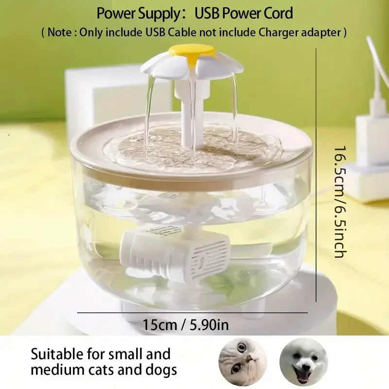 USB Electric Mute 1.2L Pet Water Fountain Automatic Cat Drink Bowl