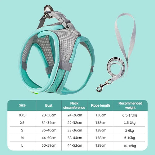 Puppy Harness Set Dog Accessories Adjustable Pet Vest Dogs French