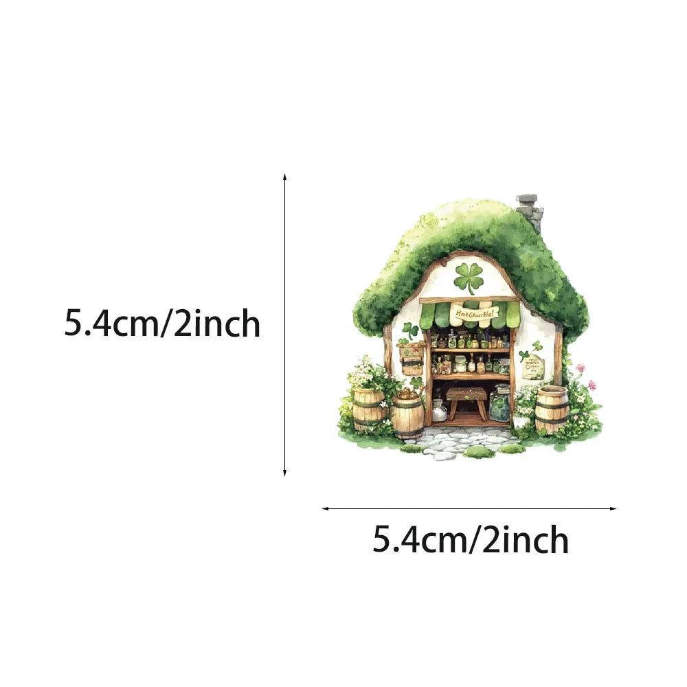 50PCS Creative Fairy Tale House Cartoon PET Transparent Material