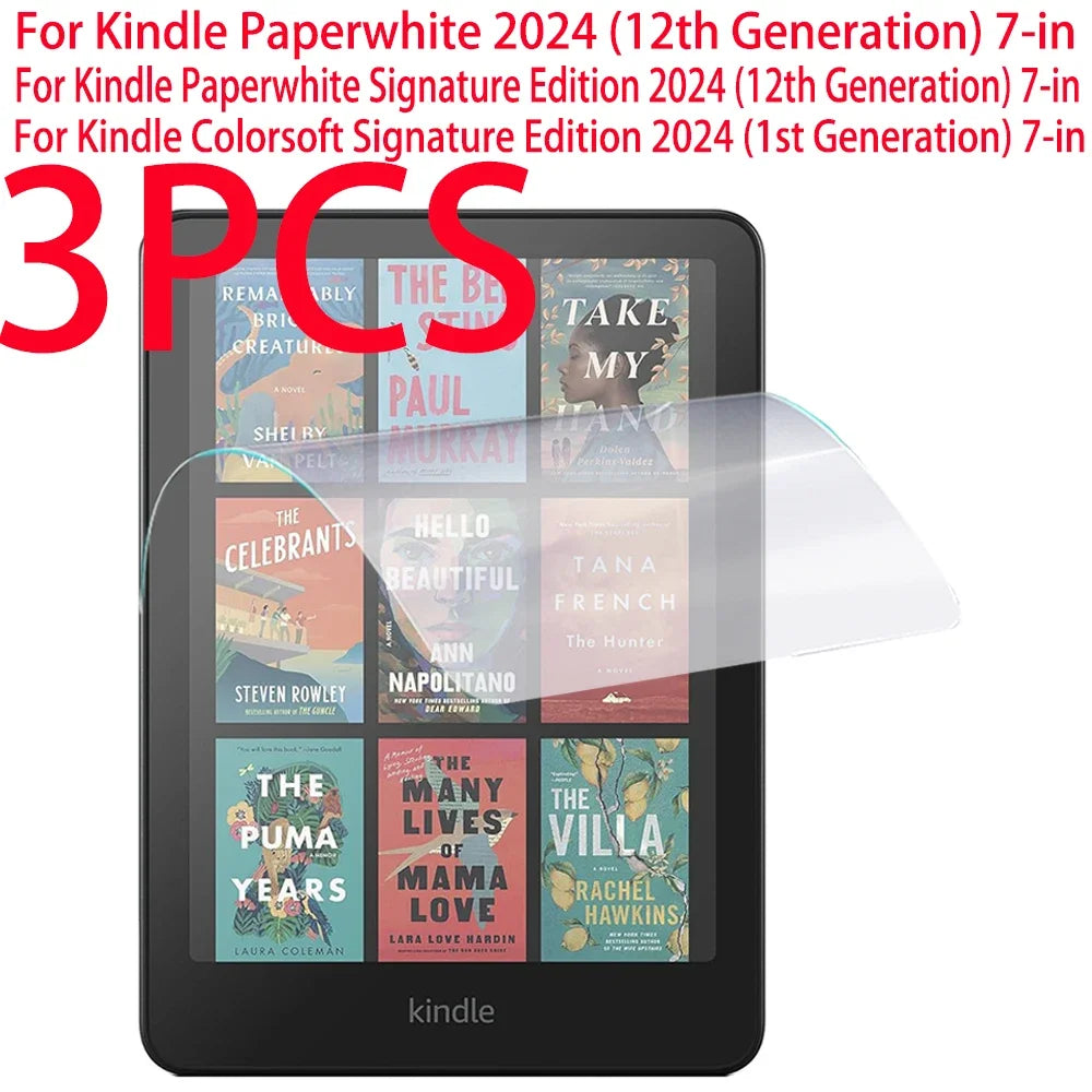 3PCS PET Soft Film Screen Protector For Kindle Paperwhite 2024 12th