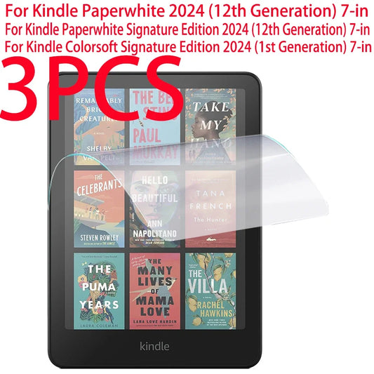 3PCS PET Soft Film Screen Protector For Kindle Paperwhite 2024 12th
