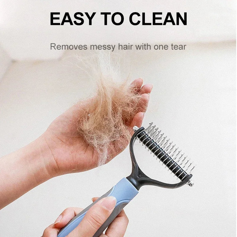 Cat Hair Removal Comb Dog Hair Removal Brush Stainless Steel Double