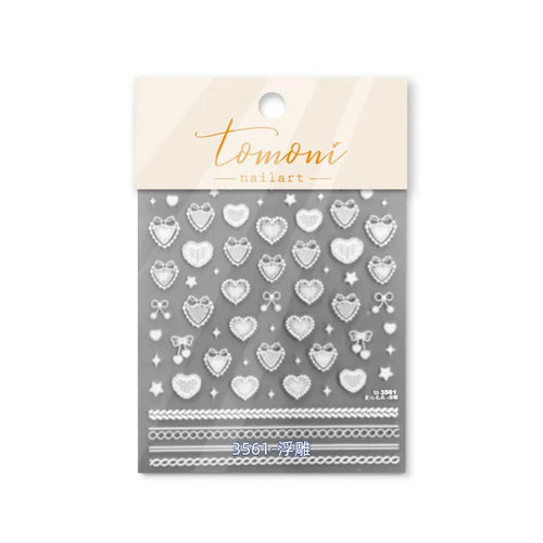 5D embossed nail art sticker high quality Christmas series nail