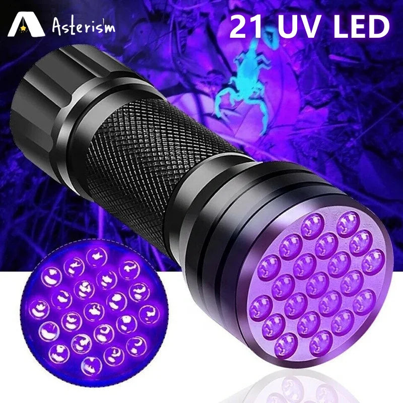 21 LED UV Ultraviolet Flashlight Blacklight 395NM Mini Torch Flash