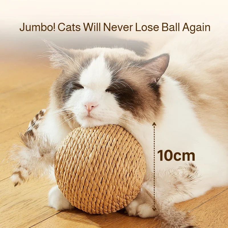 8/10CM Interactive Sisal Cat Scratching Ball Toy For Kitten Teeth