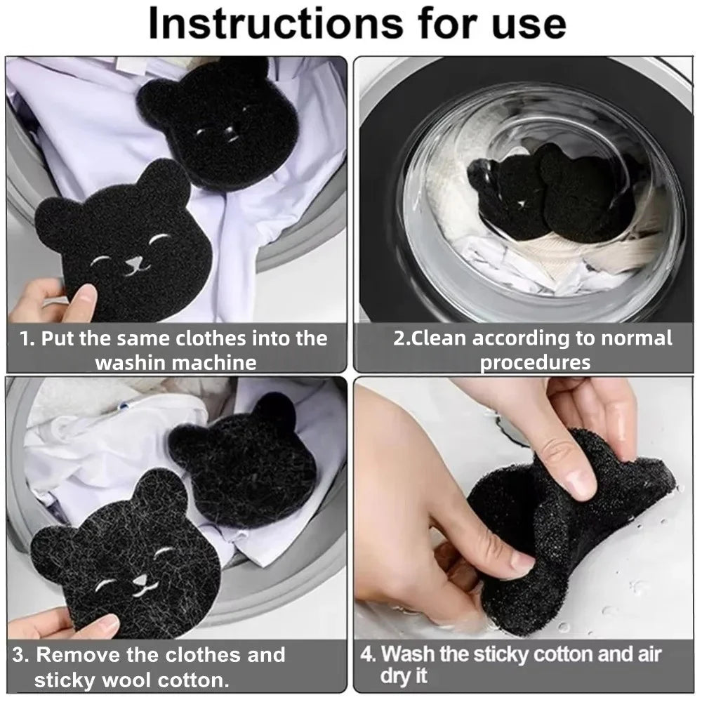 4-8Pcs Pet Hair Remover Bear Shape Laundry Balls Washing Machine Lint
