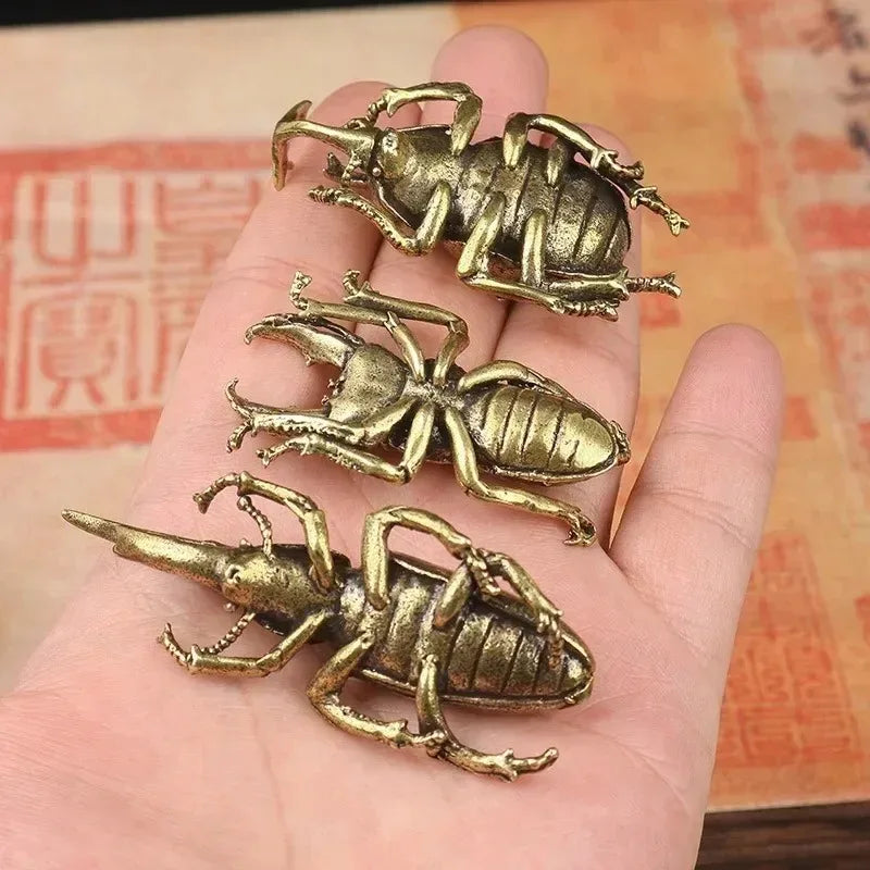 Solid Brass Beetle Ornaments Creative Unicorn Fairy Simulation Copper
