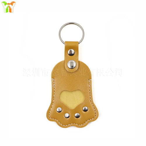 Memorial Leather Pet Hair Storage Bag Cat Paw Keychain Multifunctional