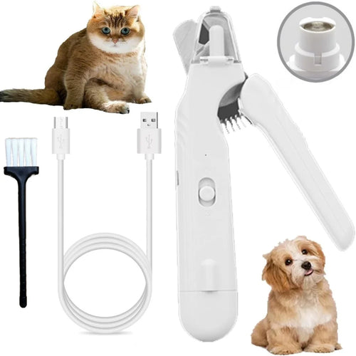 Pet Nail Clippers, Quiet Pet Nail Grinder with 2 LED Lights for Large