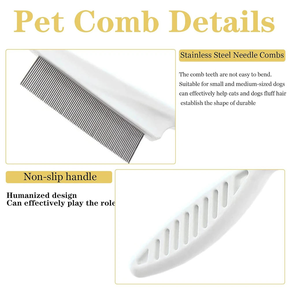 1Pcs Pet Flea Comb Cat/Dog Beauty Comb Stainless Steel Portable Pet